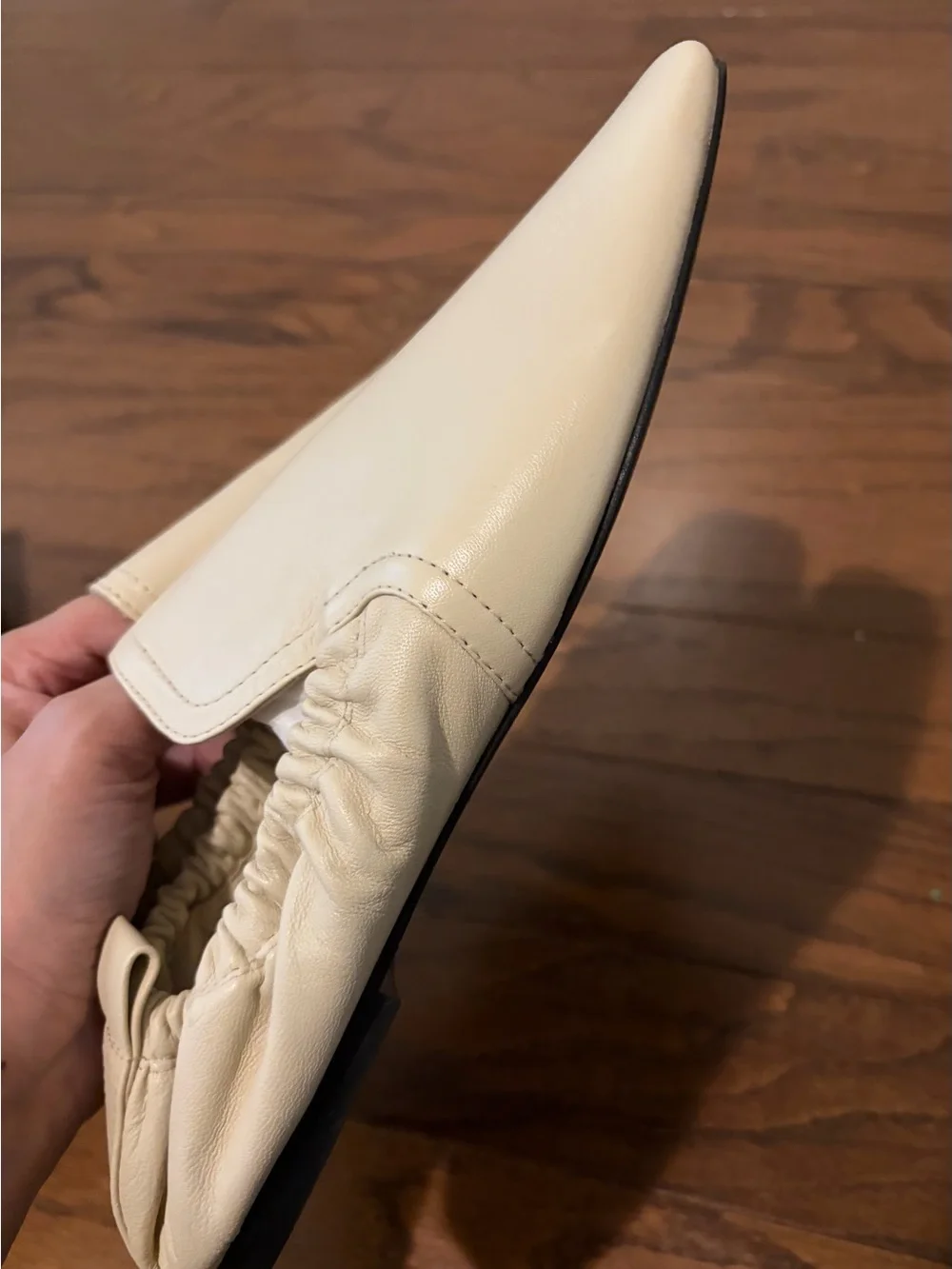 New A.Emery Delphine Eggshell Light Beige Leather Slip-On Loafers Sz 40 9.5